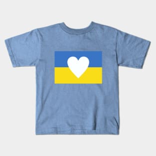 Ukraine Flag with Heart Kids T-Shirt